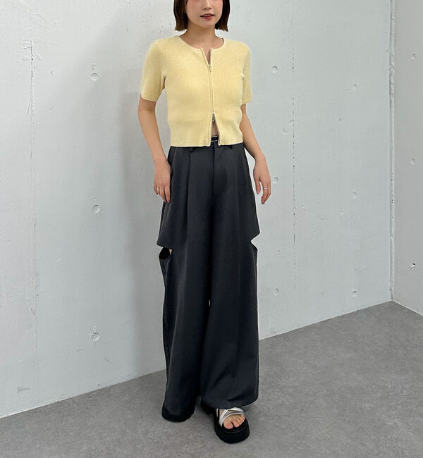 archives「ハーフスリーブＷｚｉｐモールニット」|ニット・セーター|