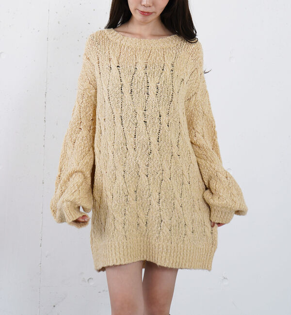 archives「スラブゆるケーブルニットプルオーバー」|ニット・セーター|YELLOW
