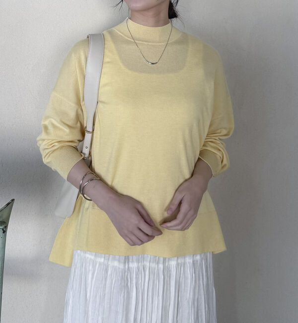 Doux archives「ハイネックサイドスリットニットプルオーバー」|ニット・セーター|