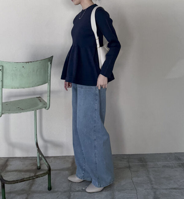 Doux archives「ワイドリブペプラムニットプルオーバー」|ニット・セーター|