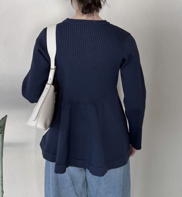 Doux archives「ワイドリブペプラムニットプルオーバー」|ニット・セーター|