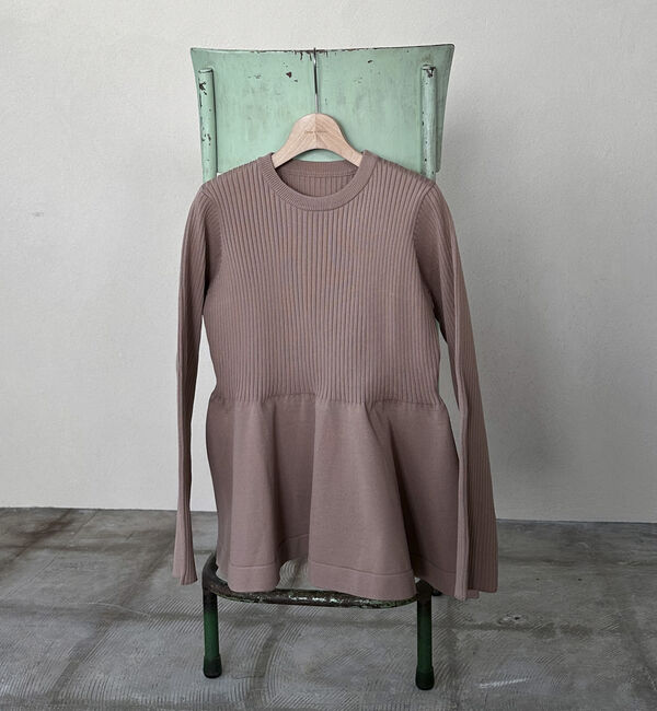 Doux archives「ワイドリブペプラムニットプルオーバー」|ニット・セーター|