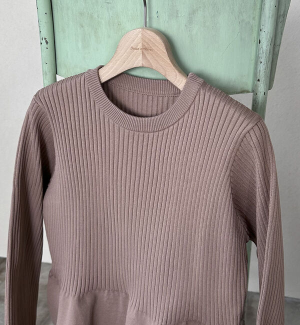 Doux archives「ワイドリブペプラムニットプルオーバー」|ニット・セーター|