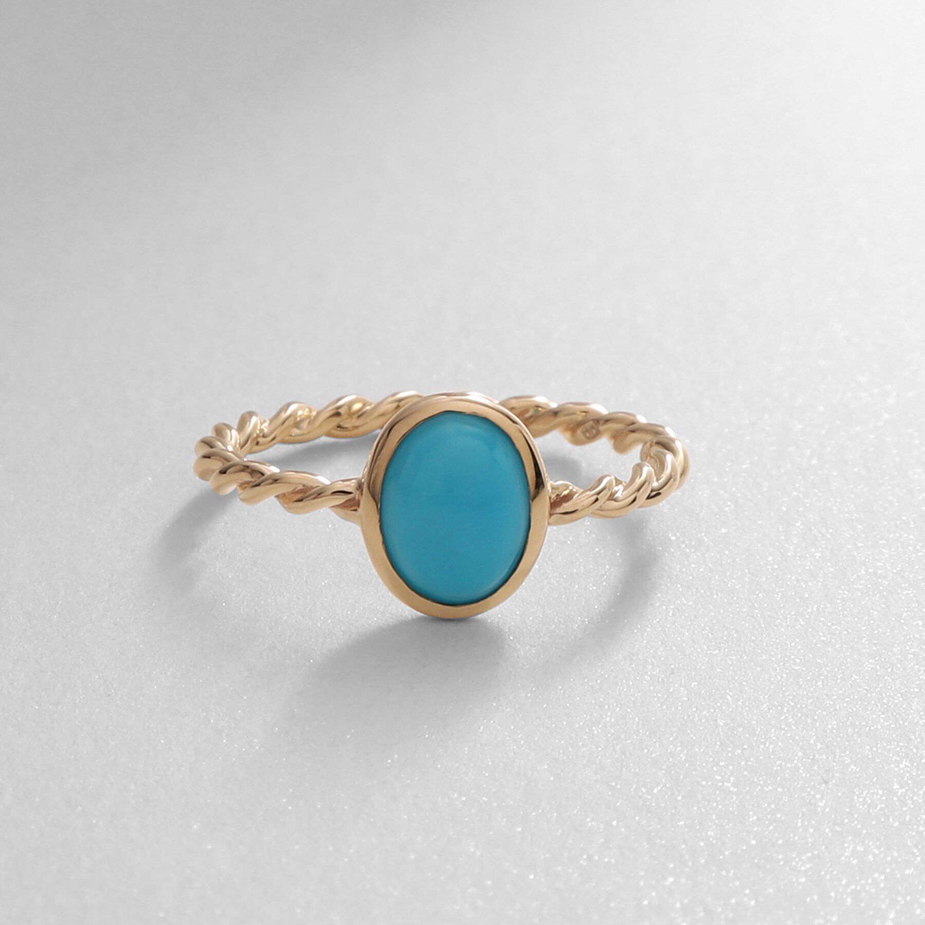 COCOSHNIK「K10トルコ石（ターコイズ）オーバルカボション リング小」|リング|