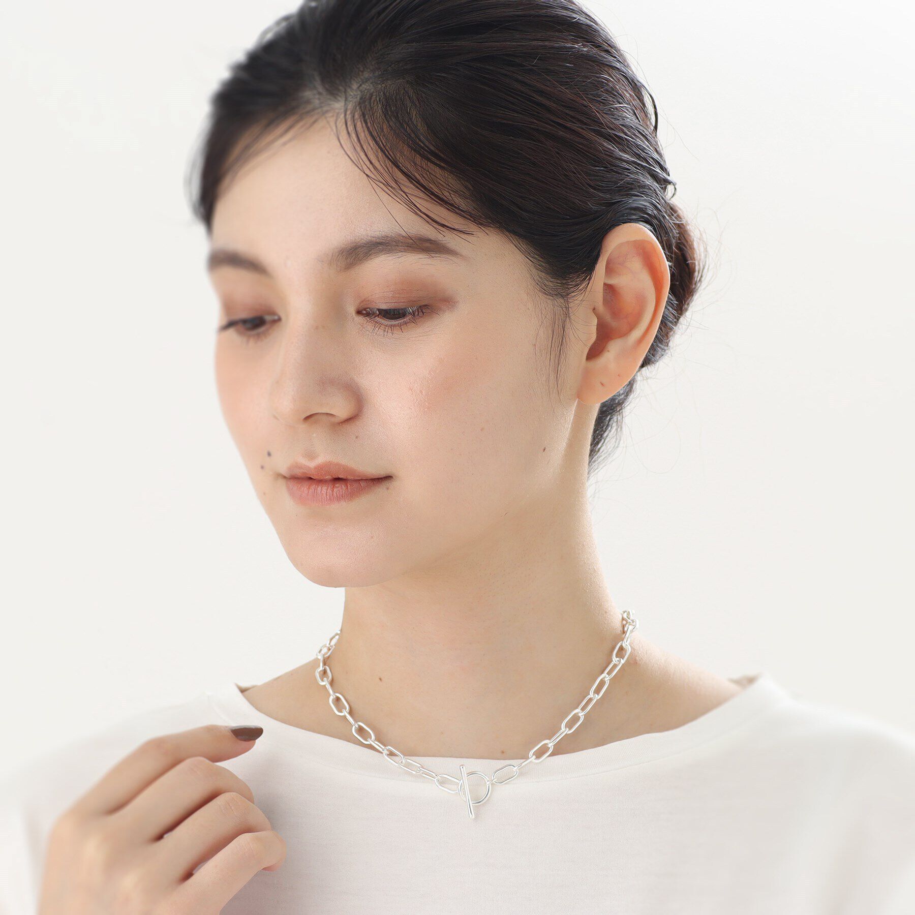 COCOSHNIK ONKITSCH「シルバー リンクチェーン ショートマンテルネックレス」|ネックレス|