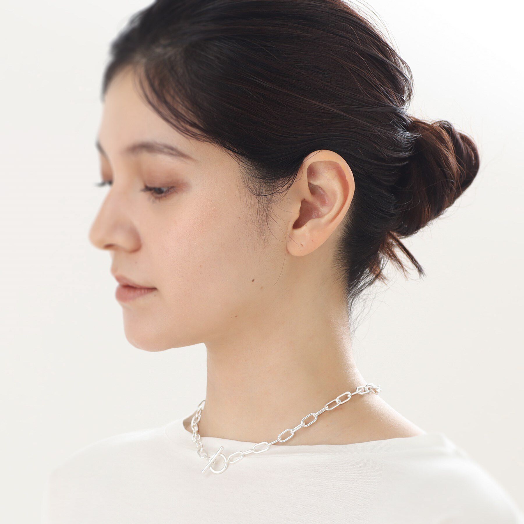 COCOSHNIK ONKITSCH「シルバー リンクチェーン ショートマンテルネックレス」|ネックレス|