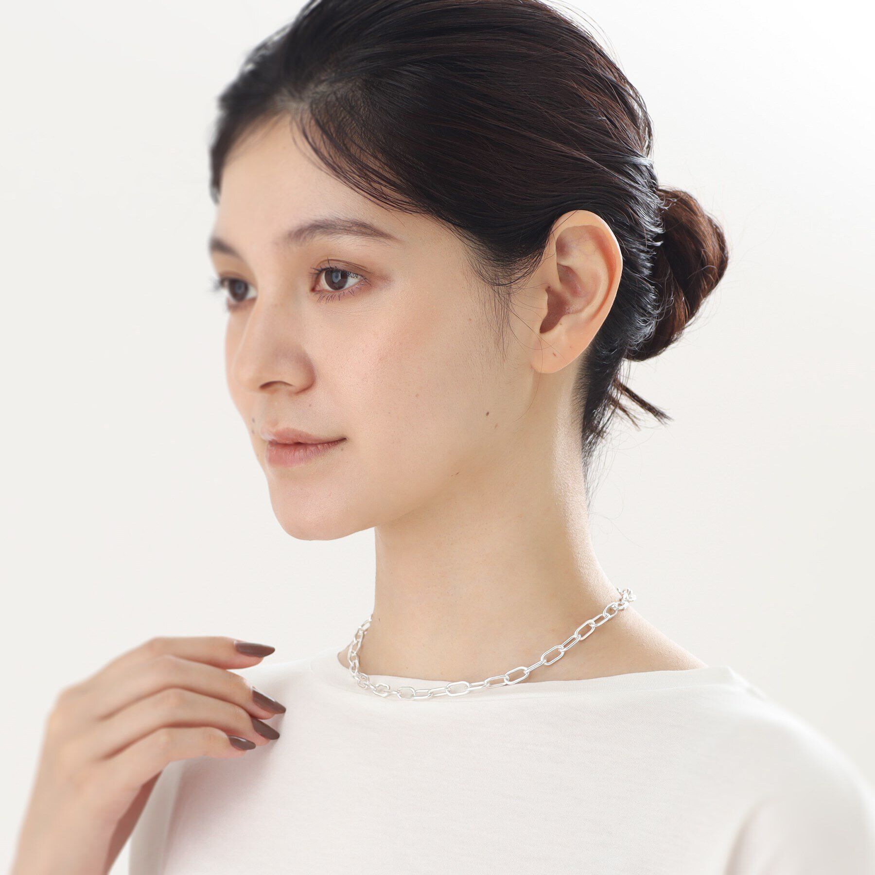 COCOSHNIK ONKITSCH「シルバー リンクチェーン ショートマンテルネックレス」|ネックレス|