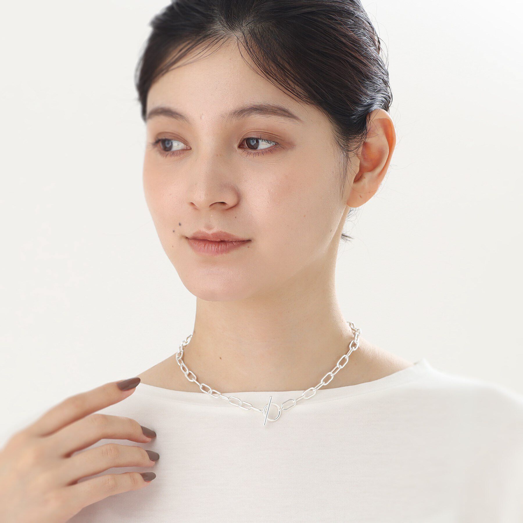 COCOSHNIK ONKITSCH「シルバー リンクチェーン ショートマンテルネックレス」|ネックレス|