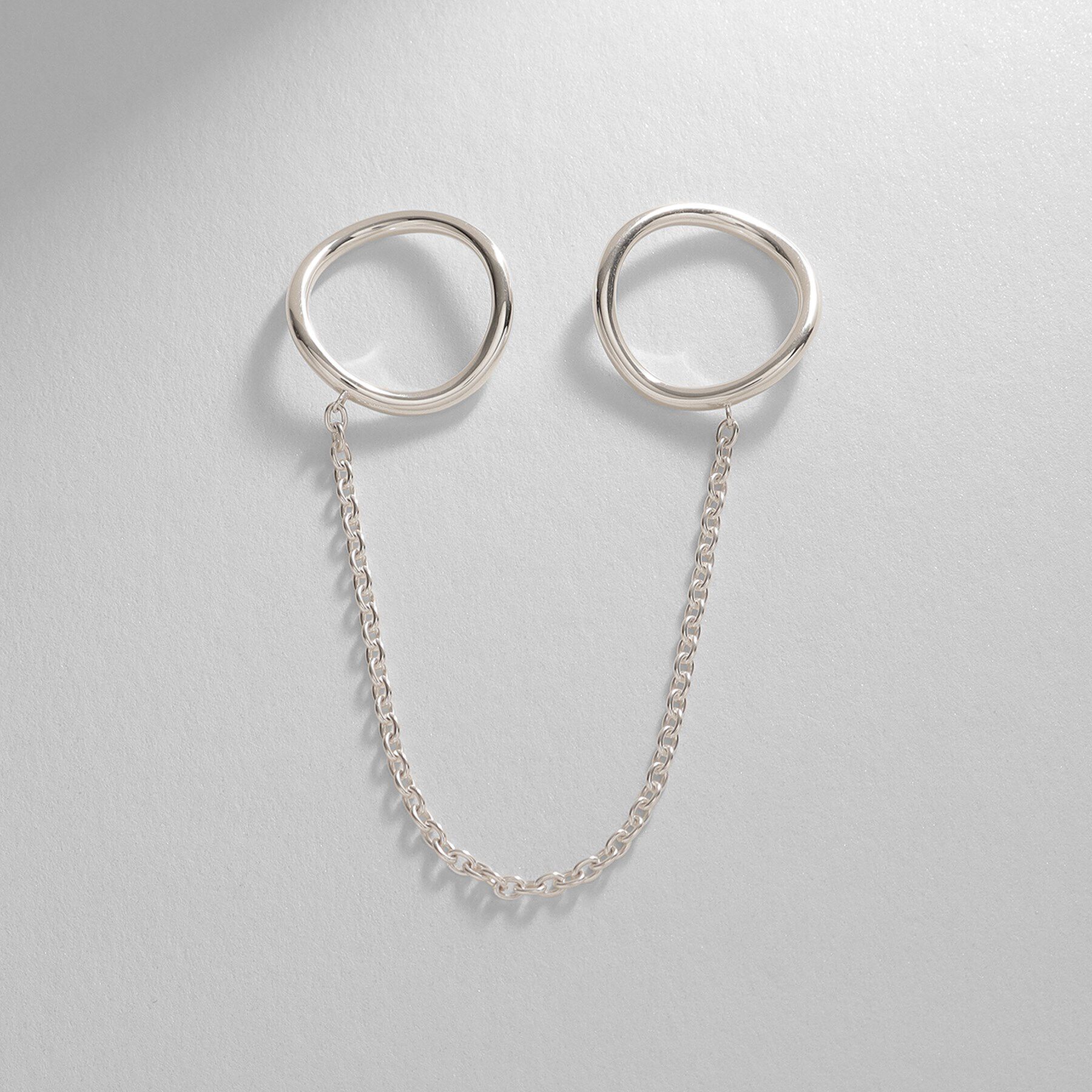 COCOSHNIK ONKITSCH「シルバー ドレープチェーン ダブルカーブリング」|リング|