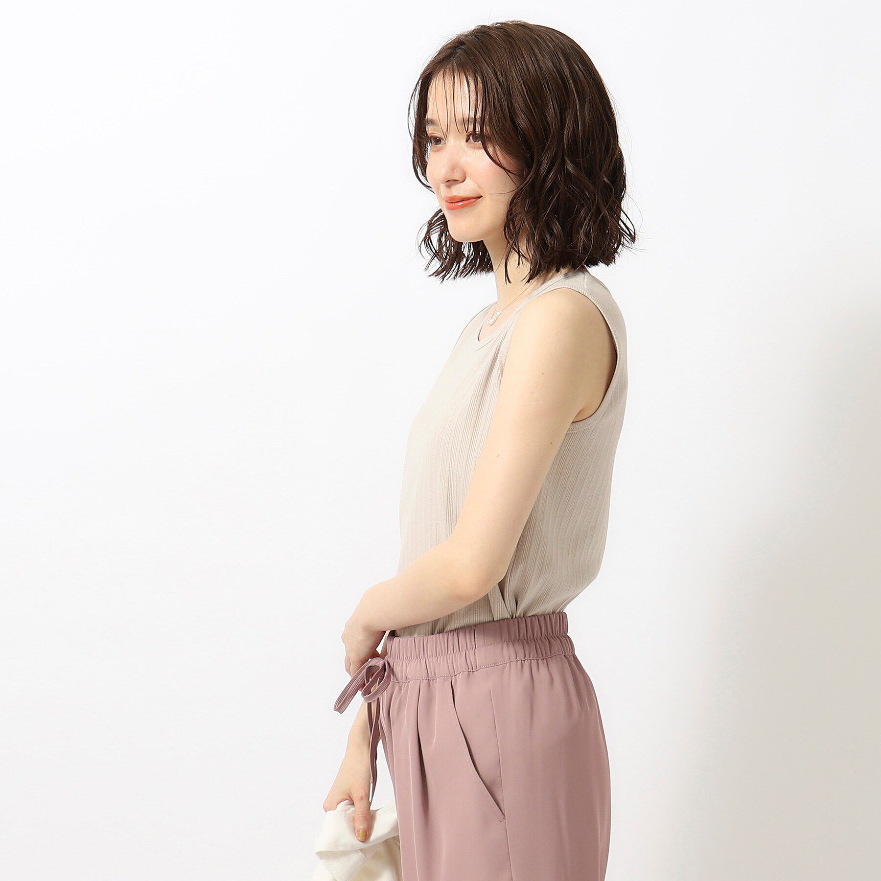 SHOO･LA･RUE「デイリー使いに ランダムテレコ タンクトップ」|キャミソール|