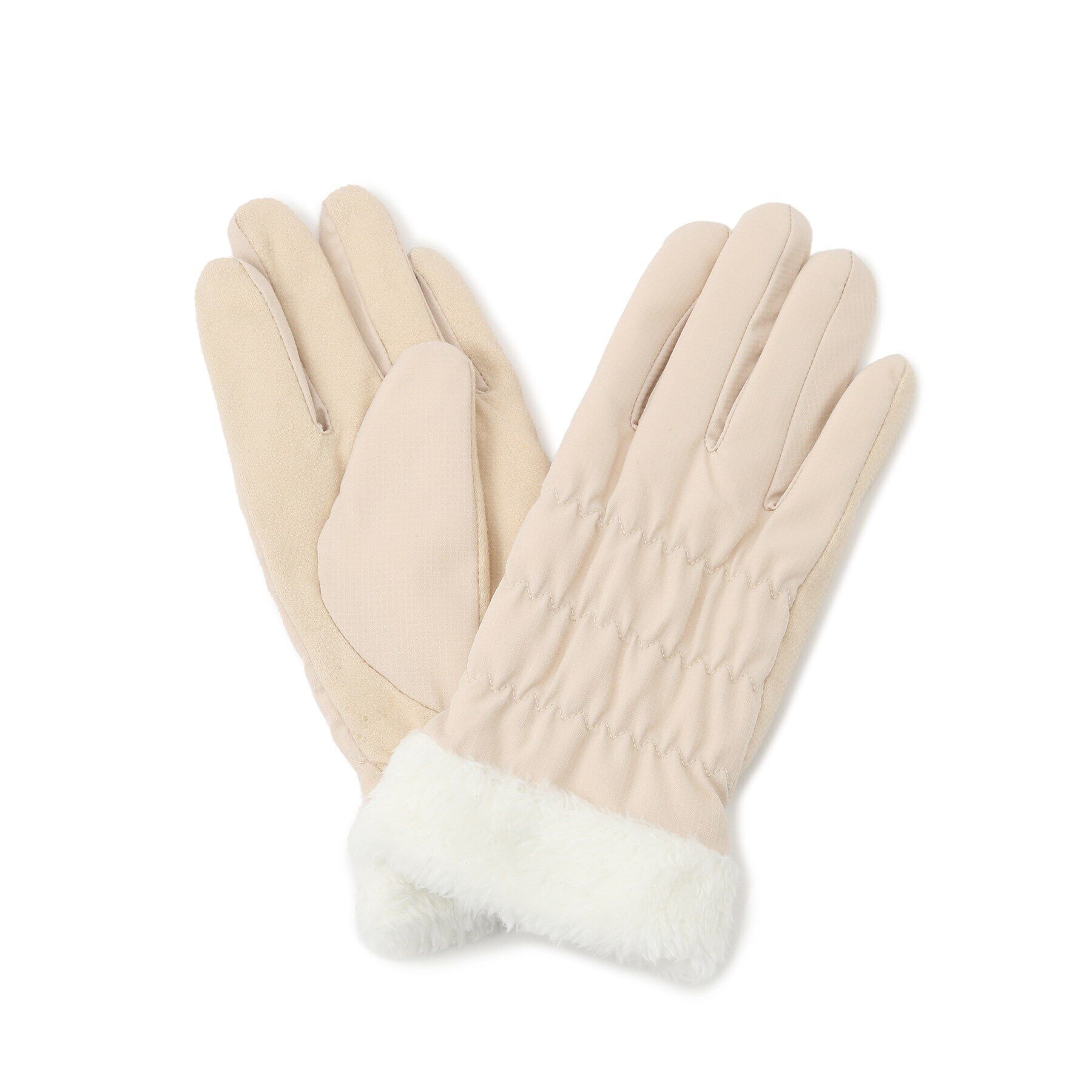 SHOO･LA･RUE「【滑り止め付き】シャーリンググローブ」|手袋|アイボリー(004)