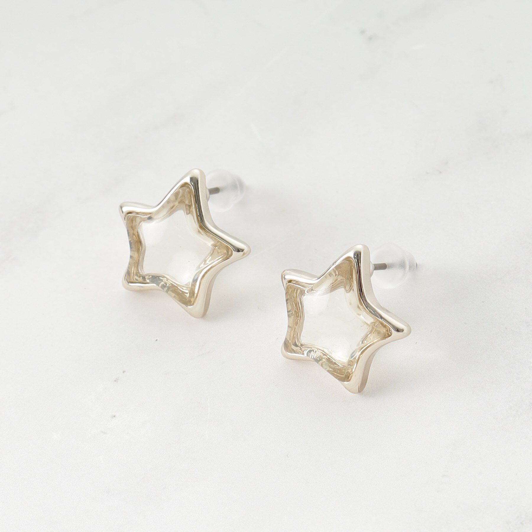 SHOO･LA･RUE「【チタンポスト】クリア星ピアス」|ピアス|ゴールド(007)