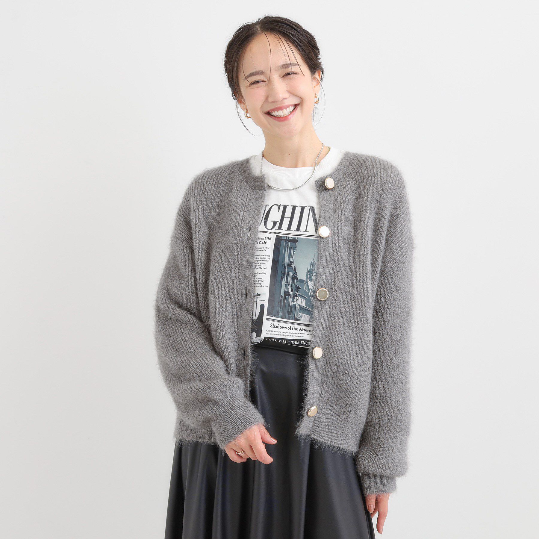 SHOO･LA･RUE「【S-LL】ふわふわシャギー 大人レディなカーディガン」|カーディガン|