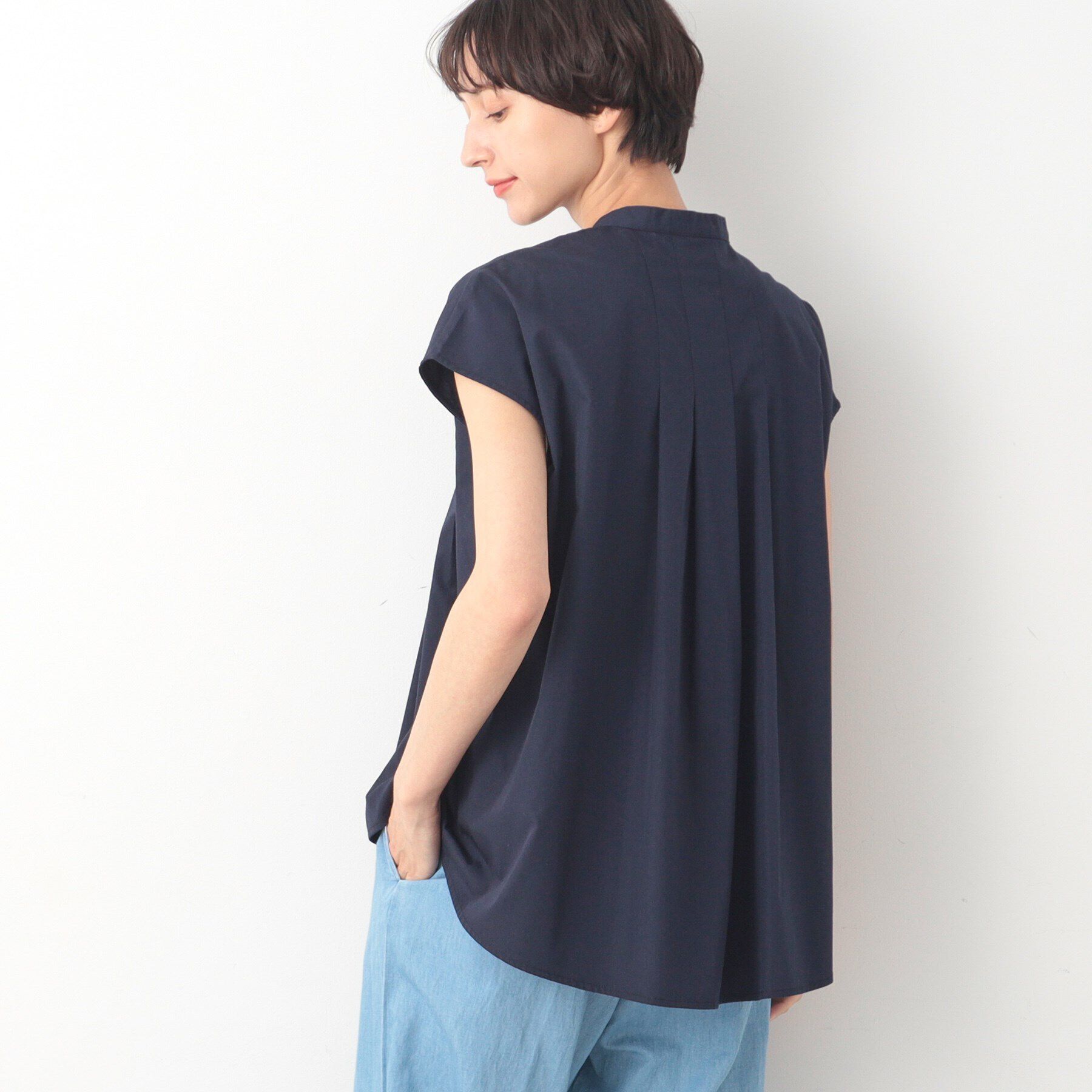 Dessin「【洗える】パール調ボタンテントラインブラウス」|シャツ・ブラウス|