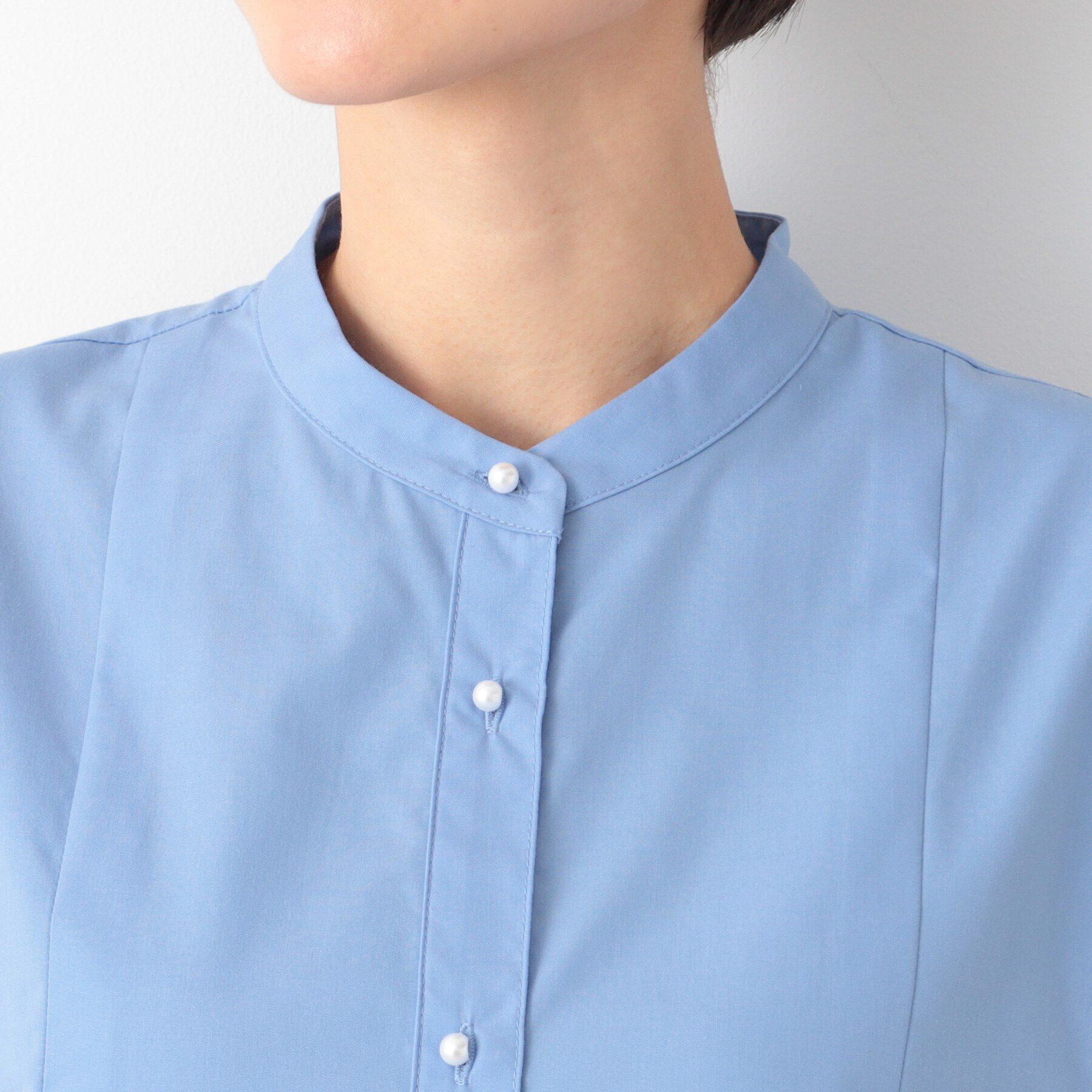 Dessin「【洗える】パール調ボタンテントラインブラウス」|シャツ・ブラウス|