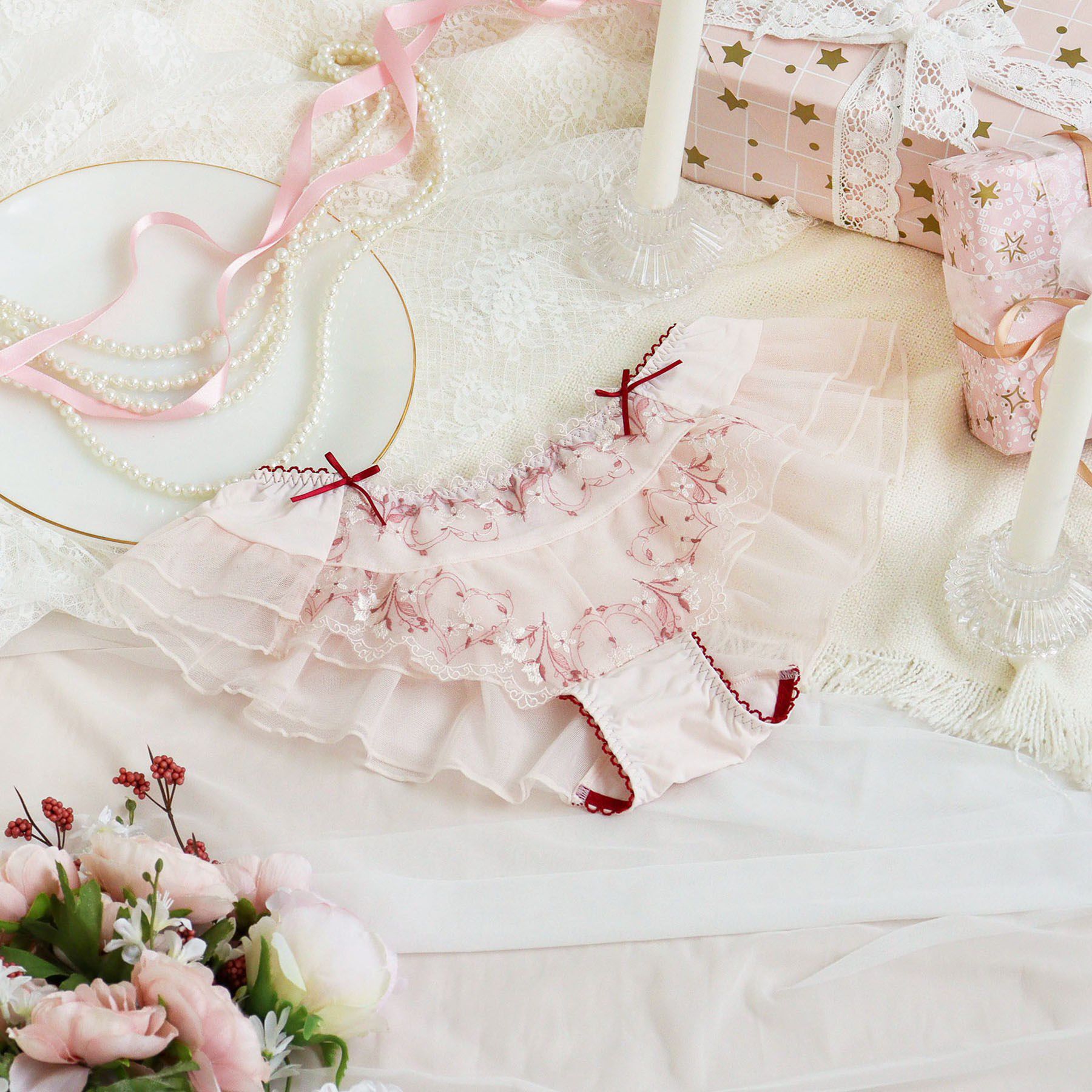 Risa Magli「フローチェ フレアショーツ」|インナー|ピンク(071)