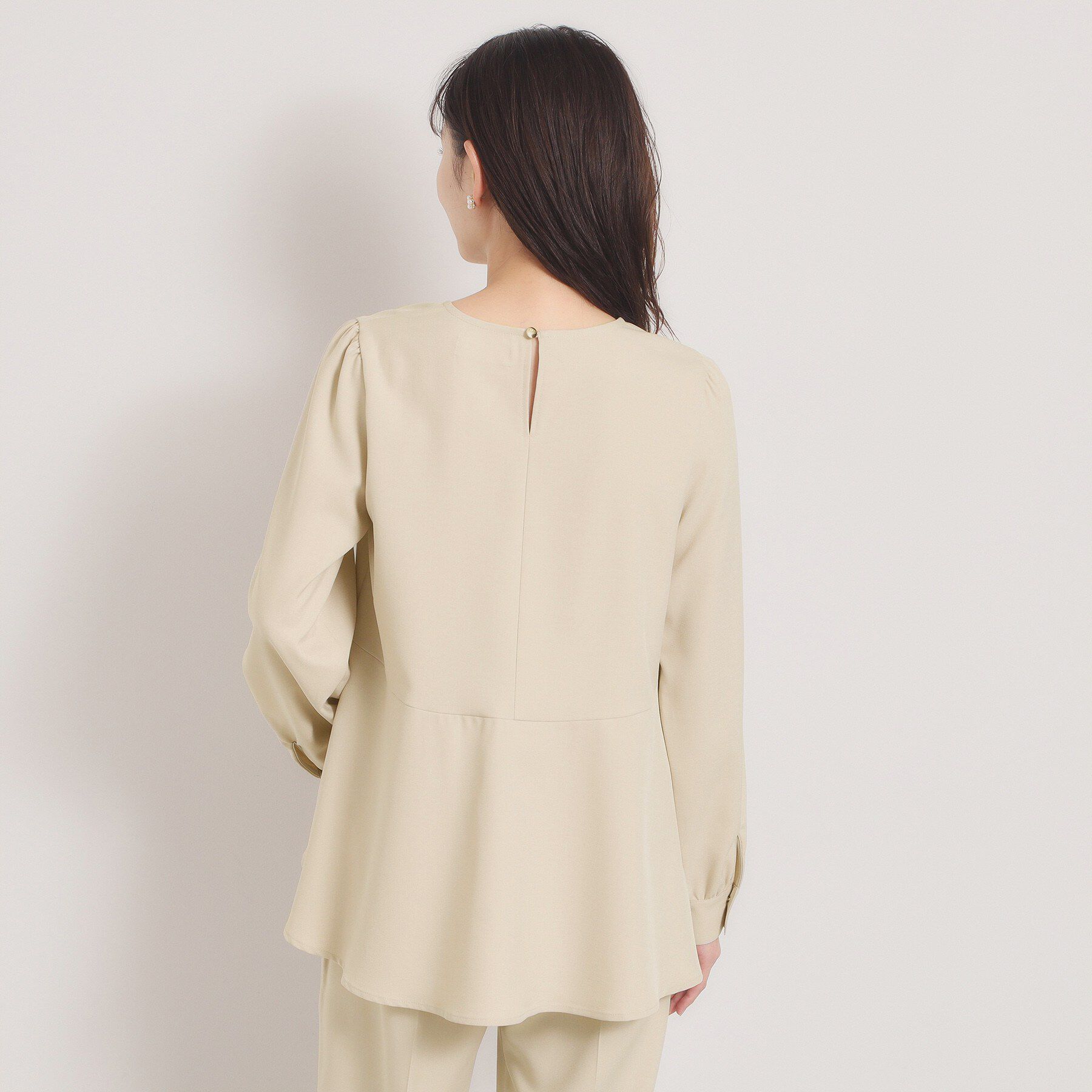 ITS&rsquo;DEMO「ツイルストレッチペプラムブラウス」|シャツ・ブラウス|