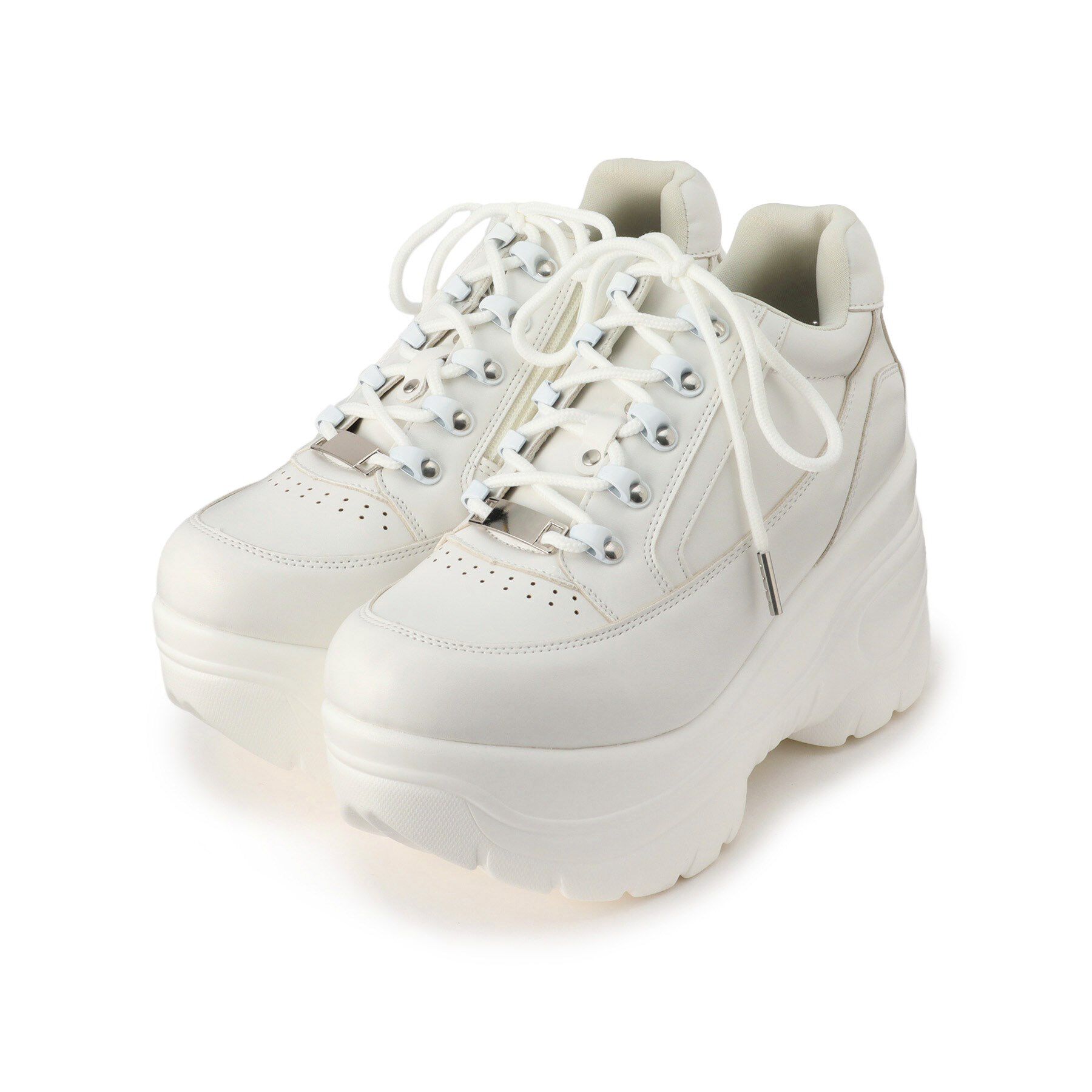 csT&P「＼脱ぎ履きしやすい／ファスナー付厚底スニーカー」|スニーカー|ﾎﾜｲﾄ(001)