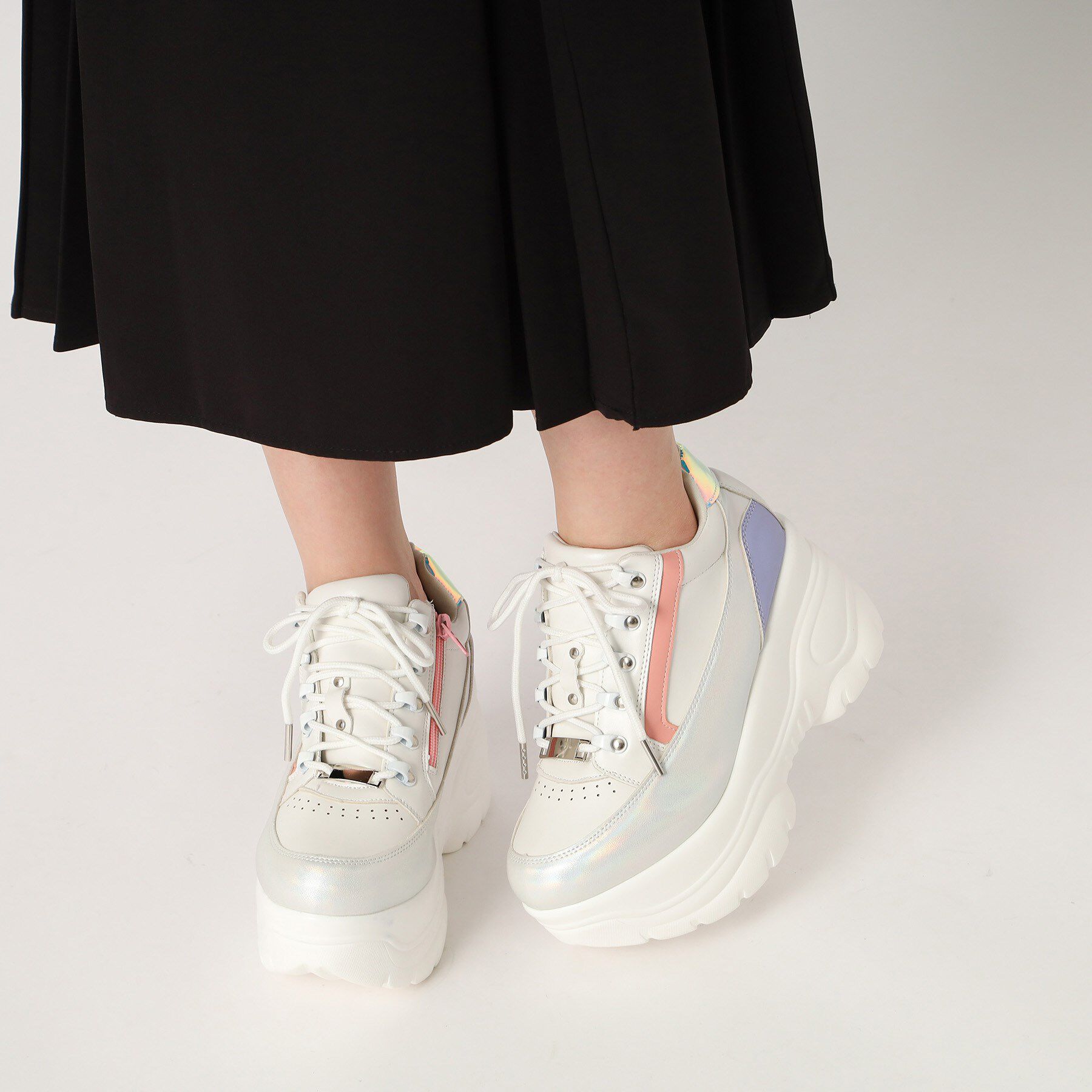 csT&P「＼脱ぎ履きしやすい／ファスナー付厚底スニーカー」|スニーカー|