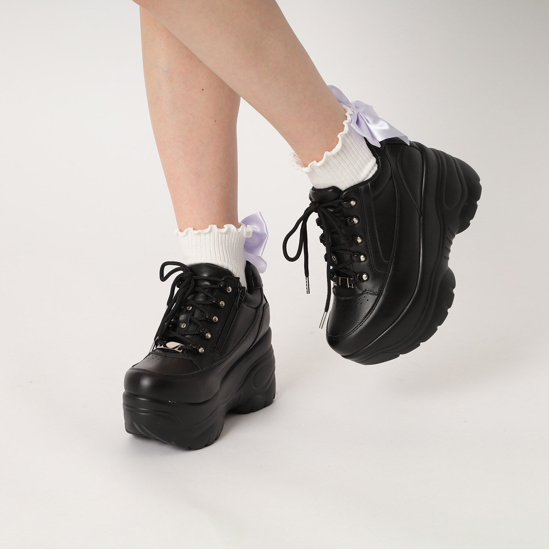 csT&P「＼脱ぎ履きしやすい／ファスナー付厚底スニーカー」|スニーカー|