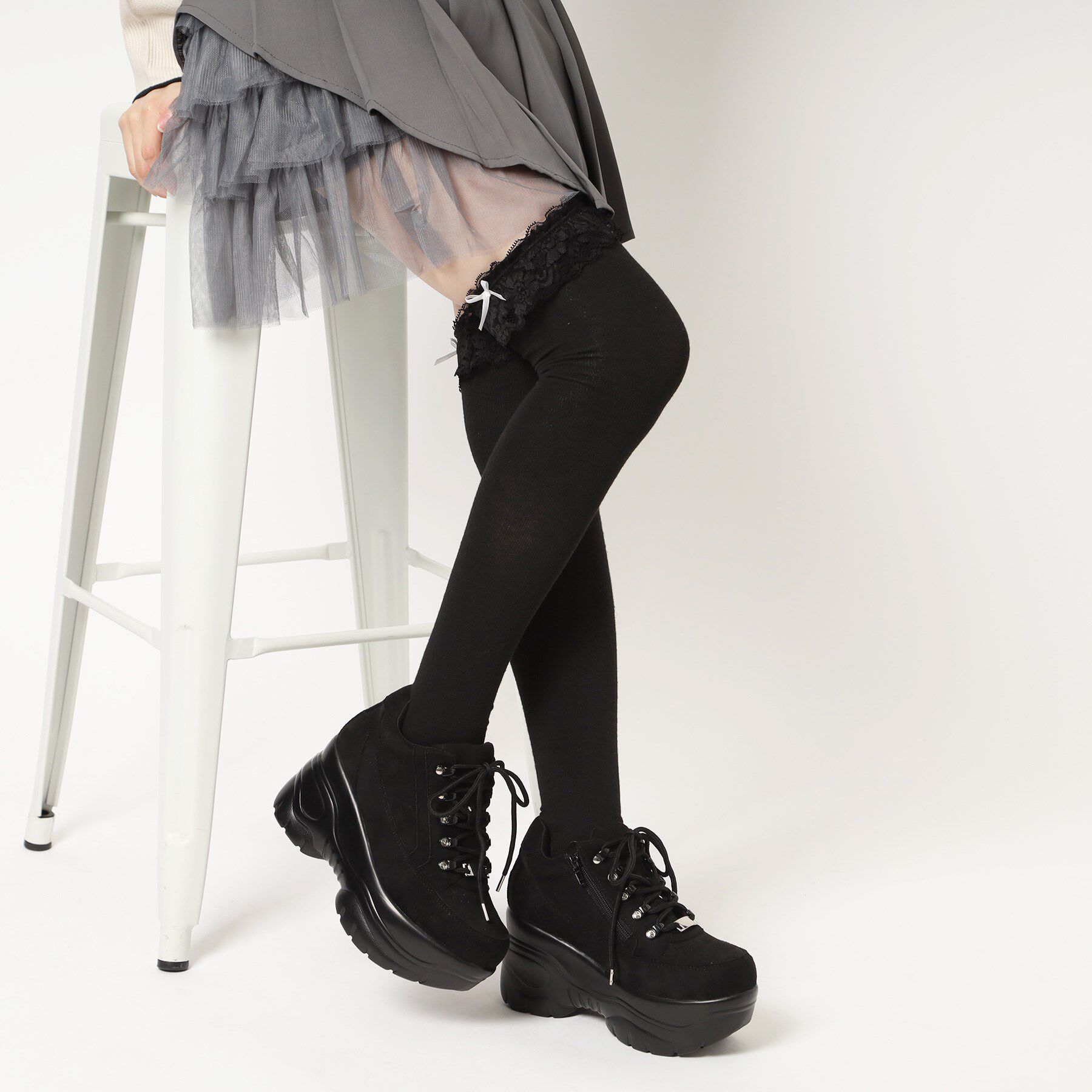 csT&P「＼脱ぎ履きしやすい／ファスナー付厚底スニーカー」|スニーカー|