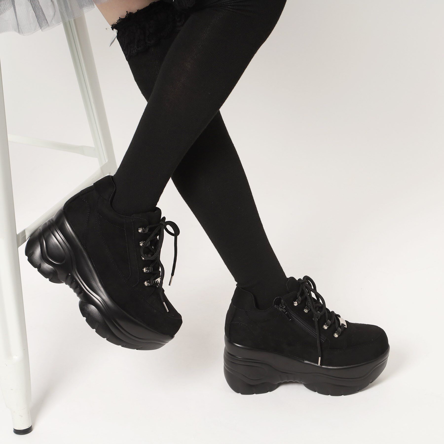 csT&P「＼脱ぎ履きしやすい／ファスナー付厚底スニーカー」|スニーカー|