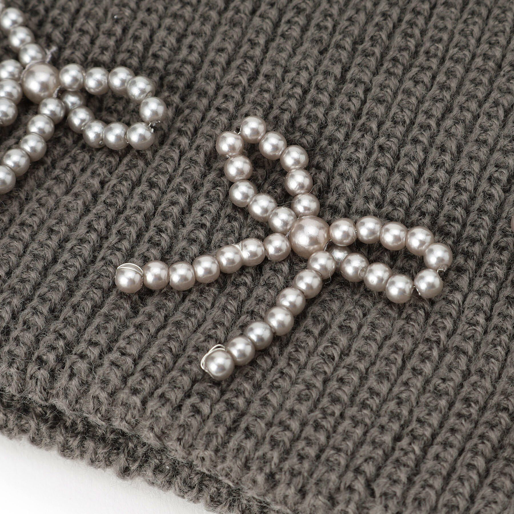 Grandedge「ビーズリボンニット帽」|ニット帽|