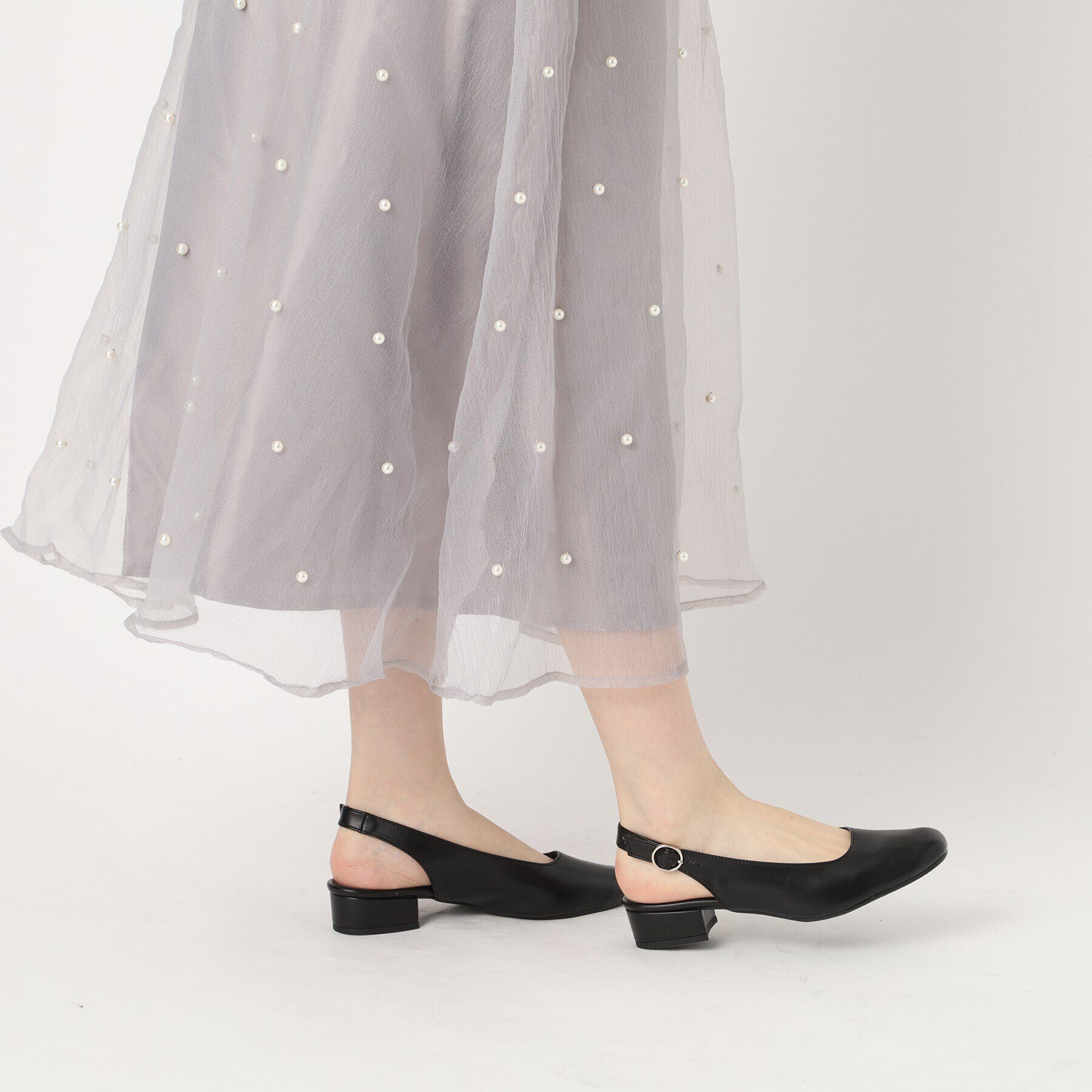 ESPERANZA「ソフトスクエアバックストラップフラットパンプス」|パンプス|