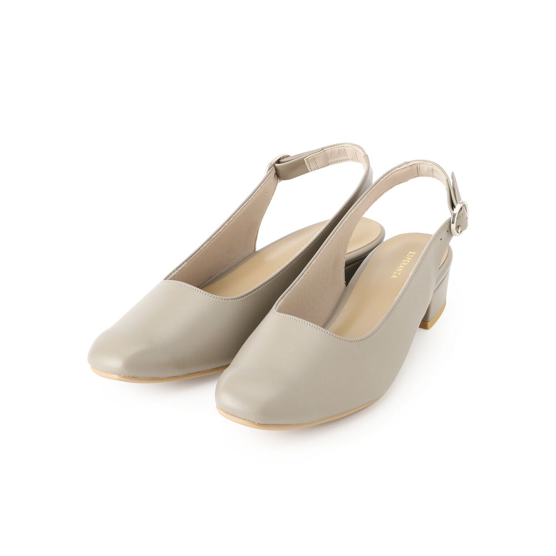 ESPERANZA「ソフトスクエアバックストラップフラットパンプス」|パンプス|ﾍﾞｰｼﾞｭ(052)