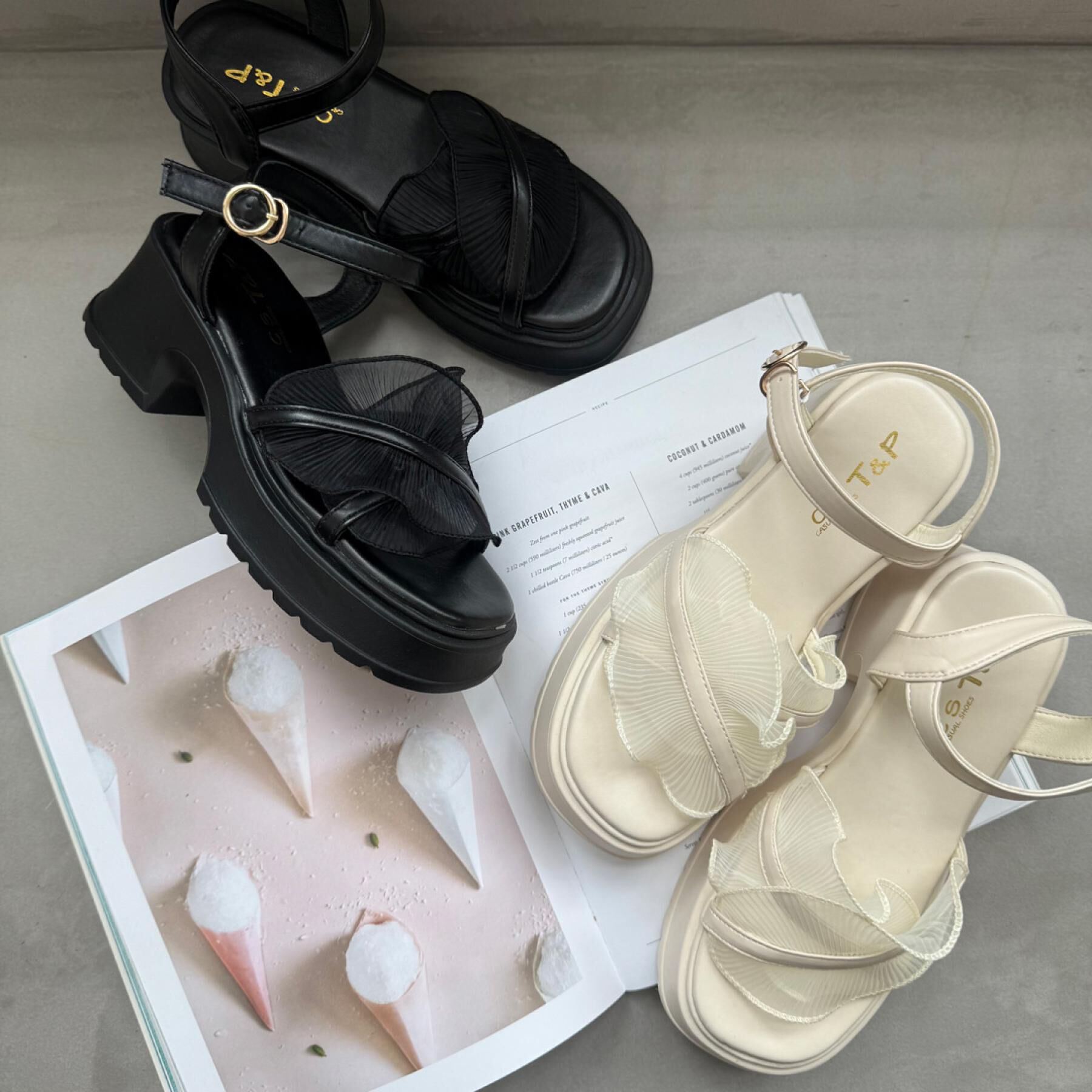 csT&P「チュールフリルサンダル」|サンダル|