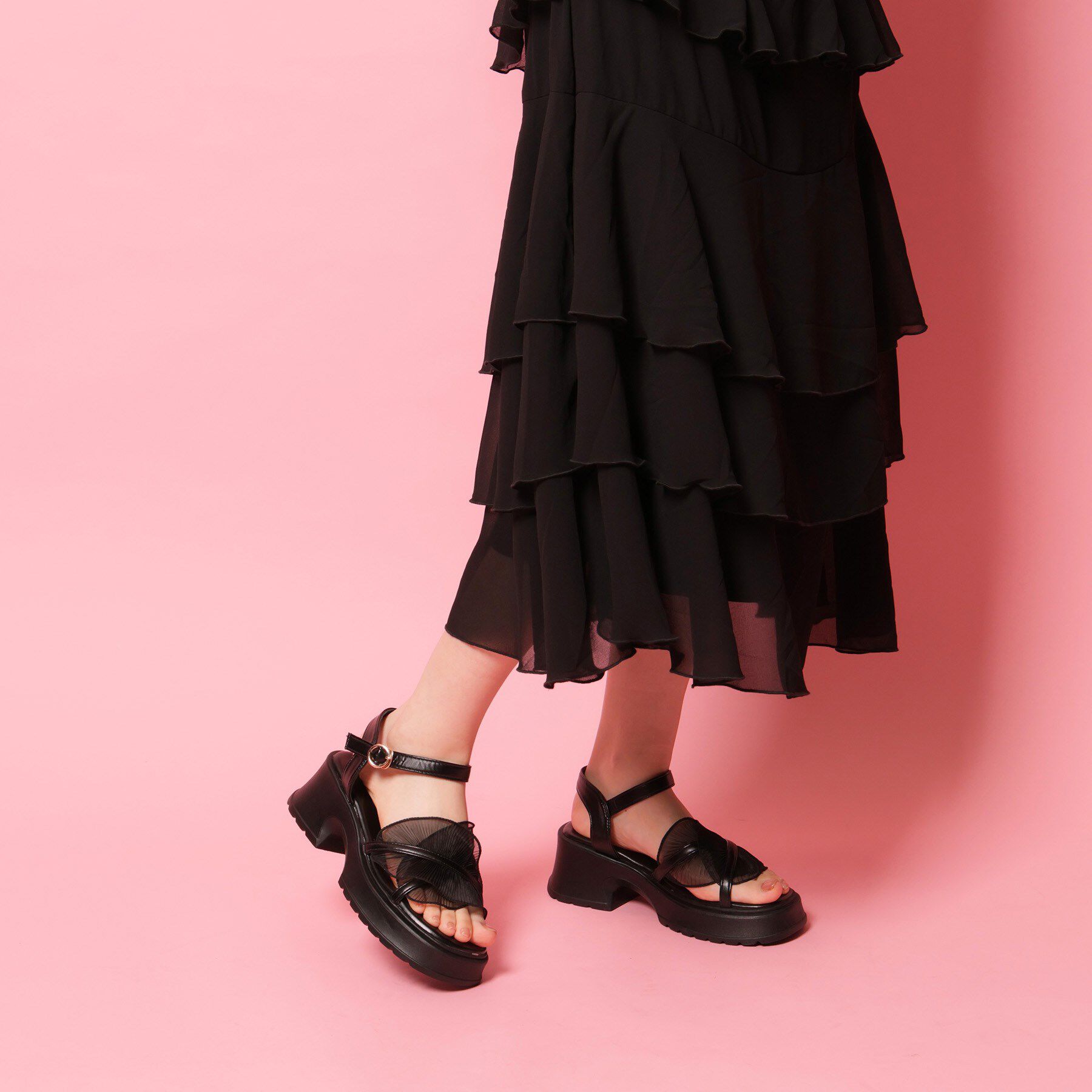 csT&P「チュールフリルサンダル」|サンダル|