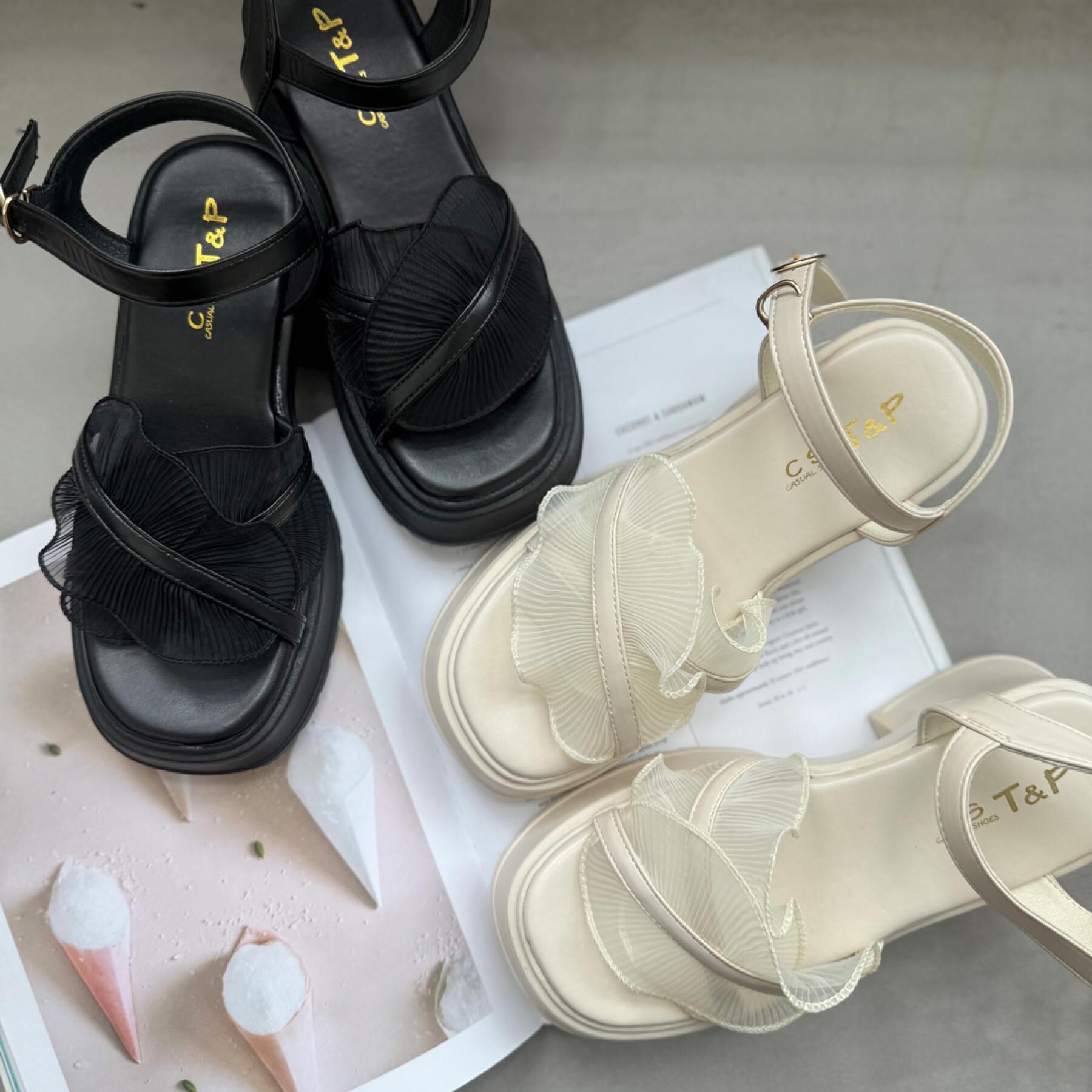 csT&P「チュールフリルサンダル」|サンダル|