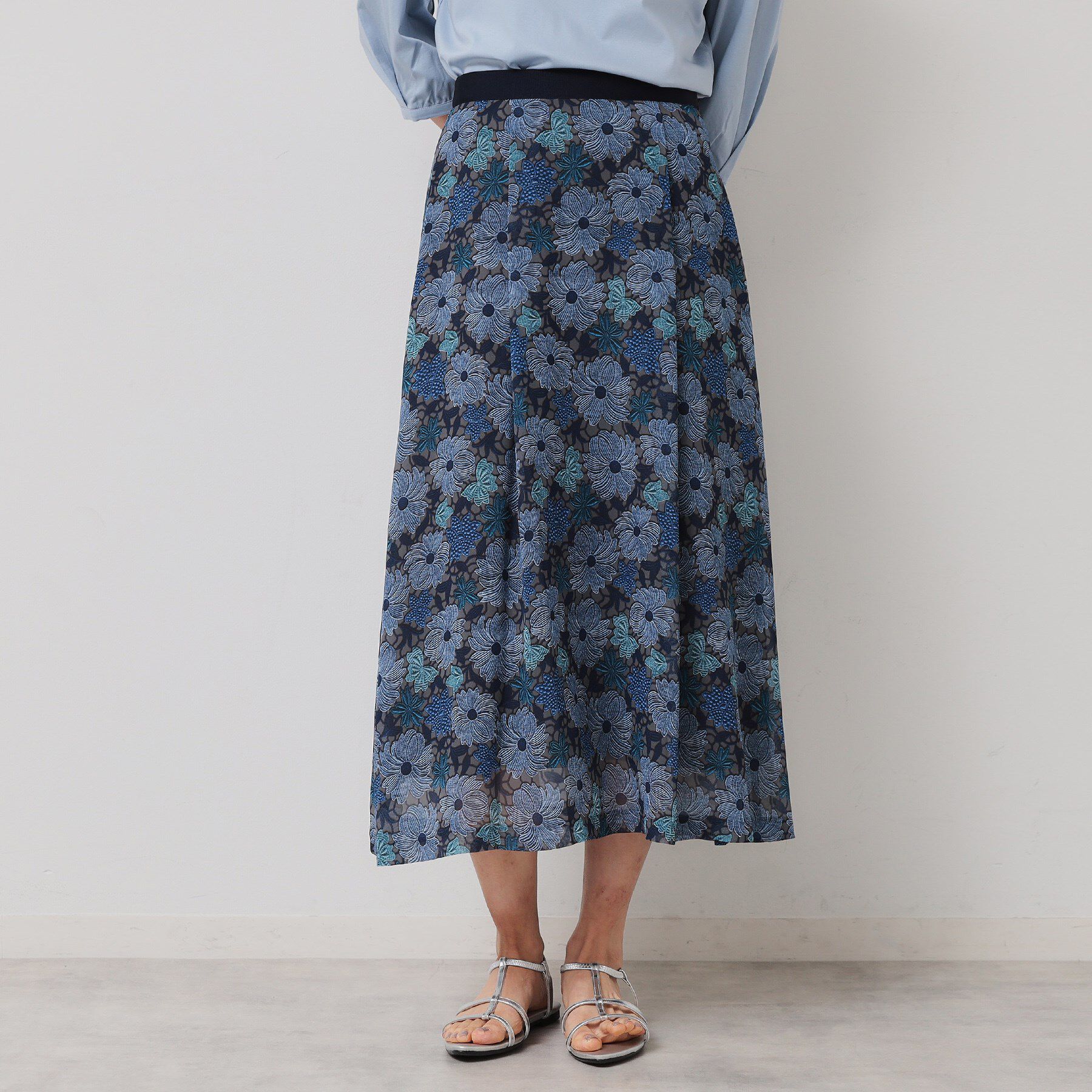 SunaUna「【&yours project／S～L】レース柄フレアスカート」|スカート|