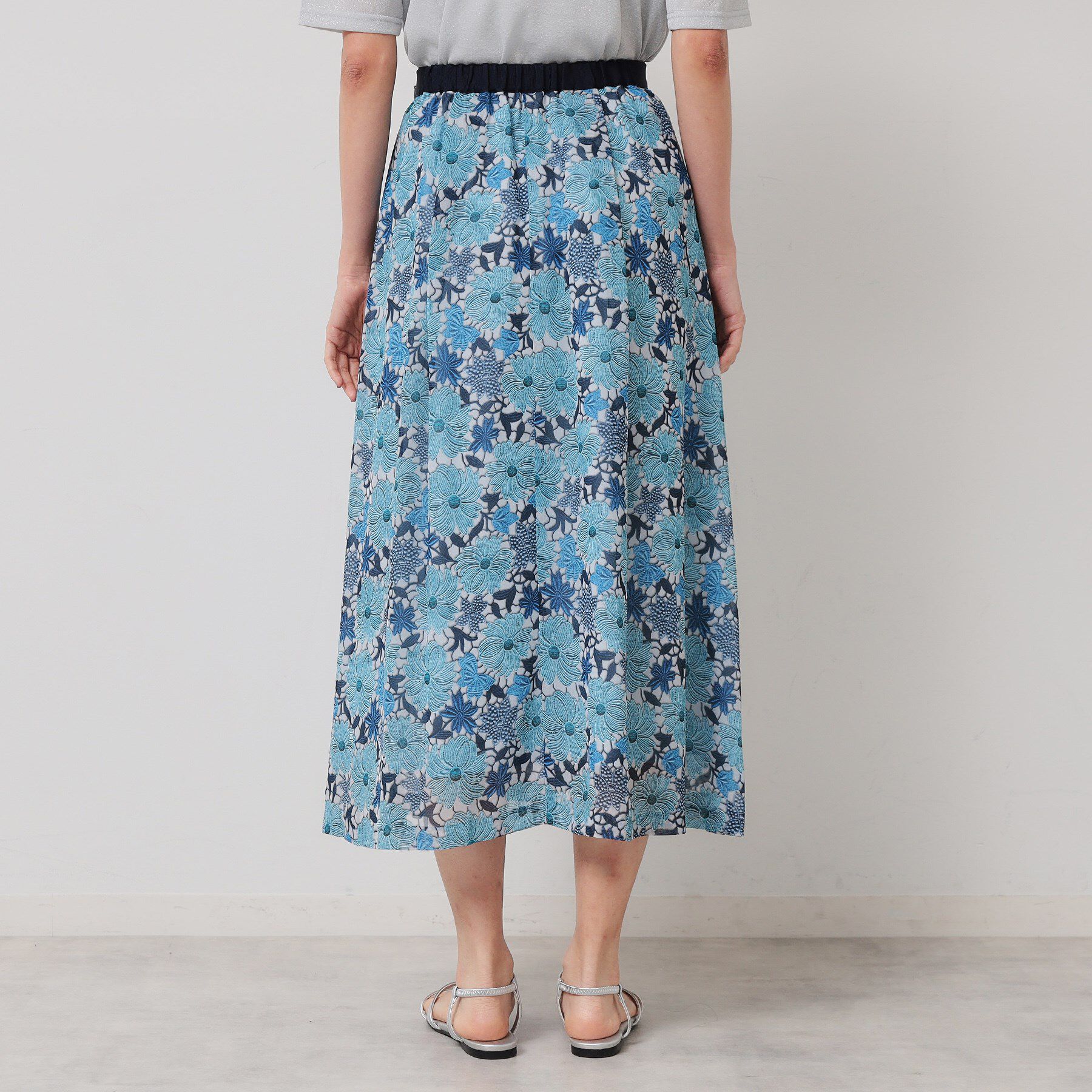 SunaUna「【&yours project／S～L】レース柄フレアスカート」|スカート|