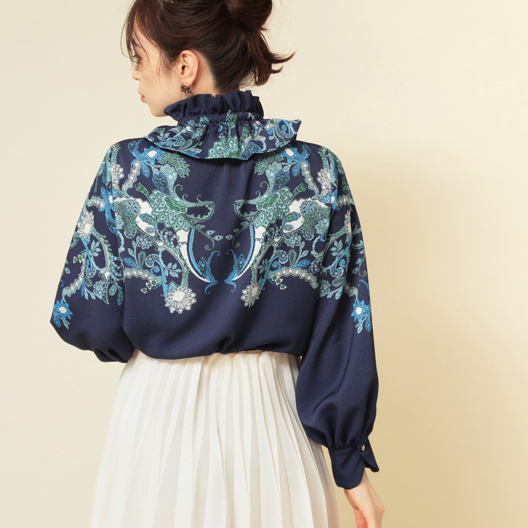 SunaUna「【COLLECTION LINE】オリエンタルパネル柄ブラウス」|シャツ・ブラウス|