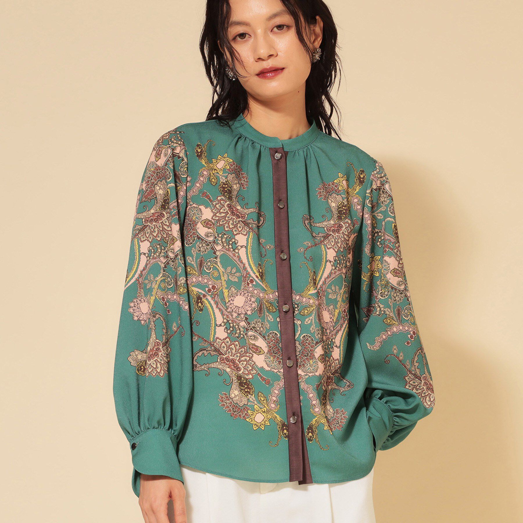 SunaUna「【COLLECTION LINE】オリエンタルパネル柄ブラウス」|シャツ・ブラウス|