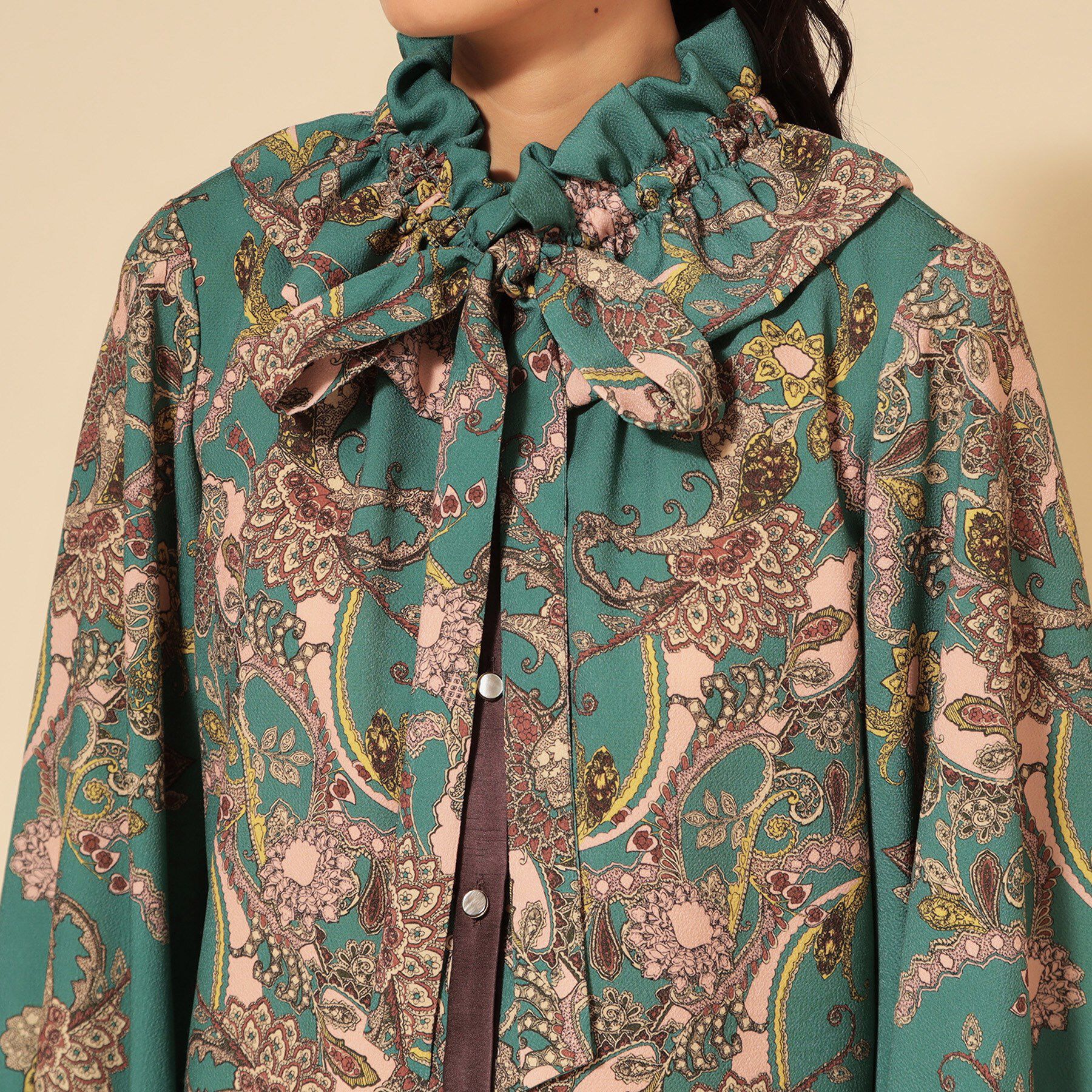 SunaUna「【COLLECTION LINE】オリエンタルパネル柄ブラウス」|シャツ・ブラウス|