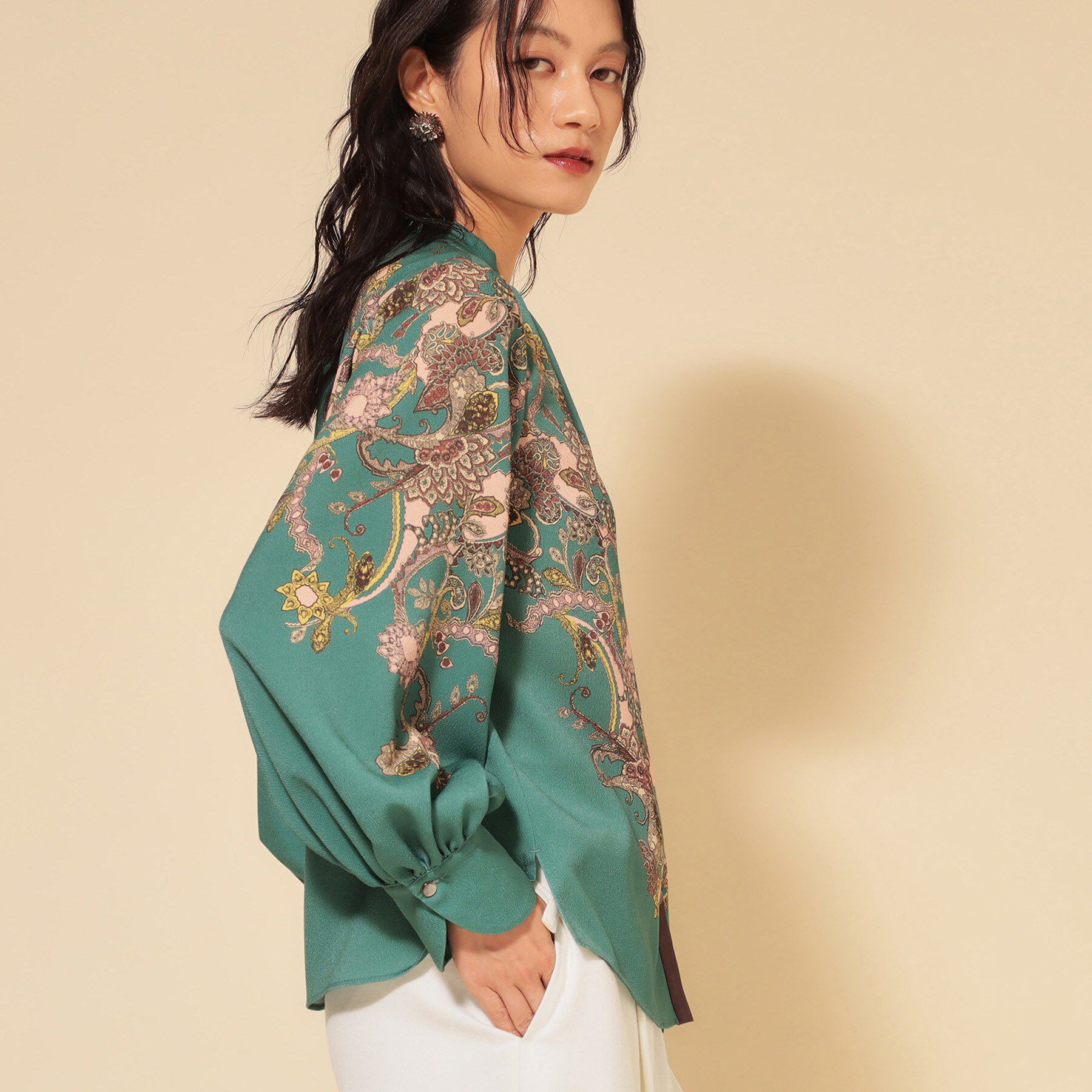 SunaUna「【COLLECTION LINE】オリエンタルパネル柄ブラウス」|シャツ・ブラウス|