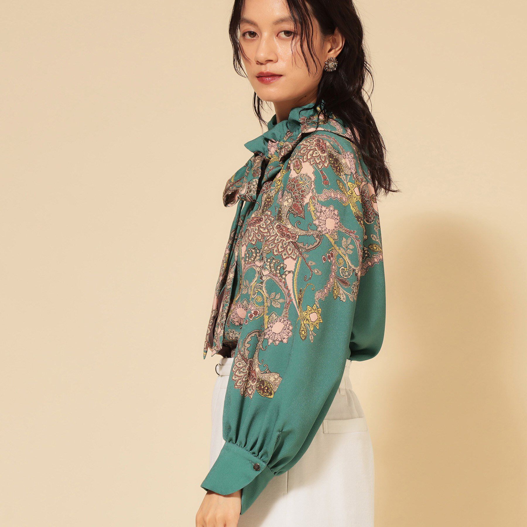 SunaUna「【COLLECTION LINE】オリエンタルパネル柄ブラウス」|シャツ・ブラウス|