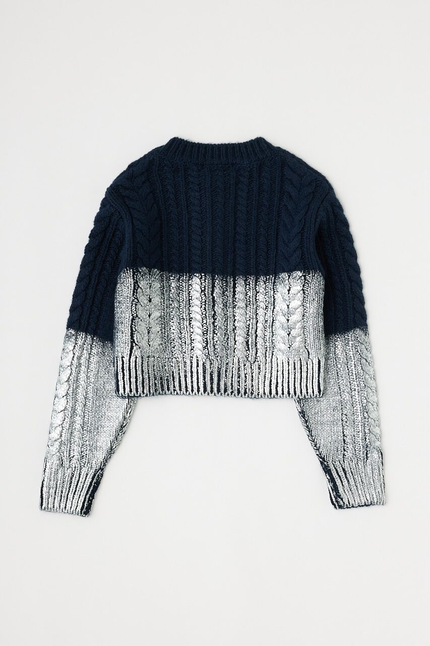 MOUSSY「FOIL PRINT CABLE カーディガン」|カーディガン|