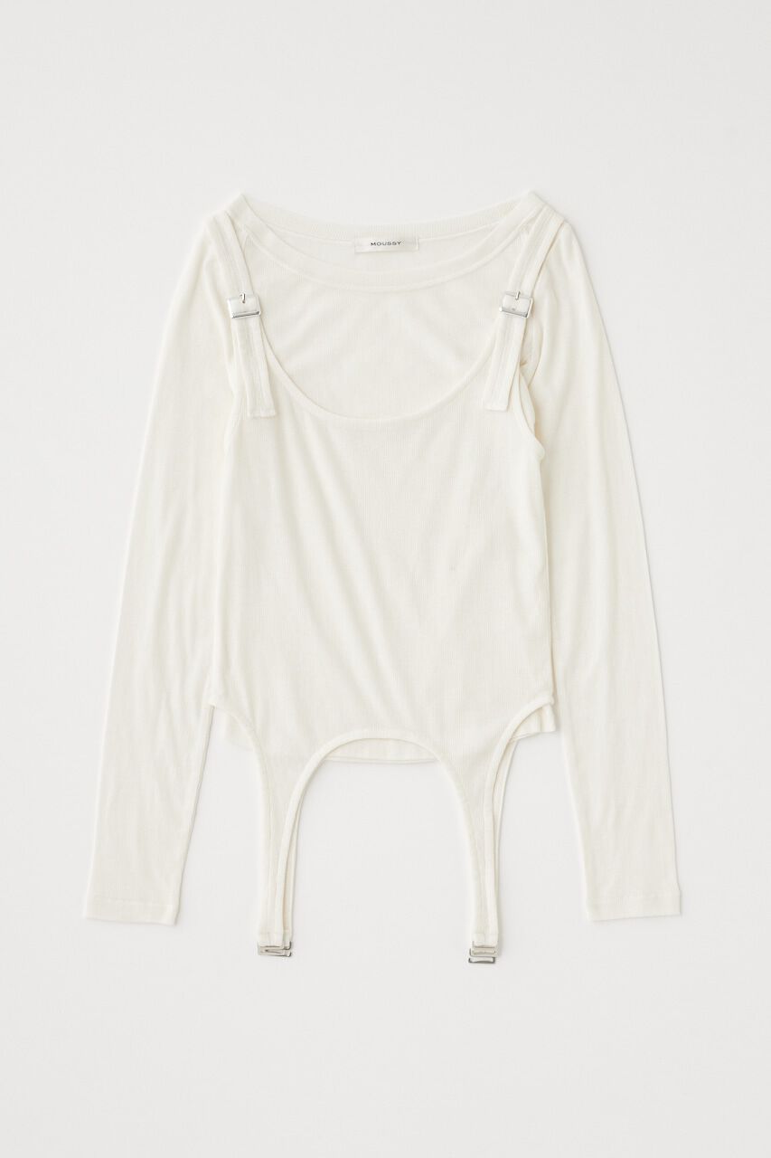 MOUSSY「LAYERED GARTER トップス」|Tシャツ・カットソー|WHT