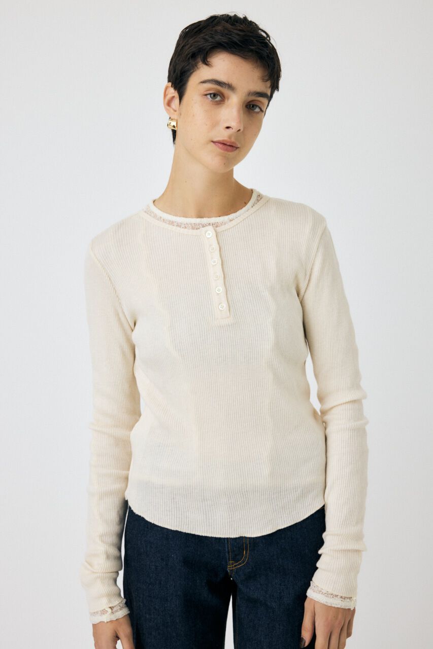 MOUSSY「HENRY NECK ロンT」|Tシャツ・カットソー|O/WHT1