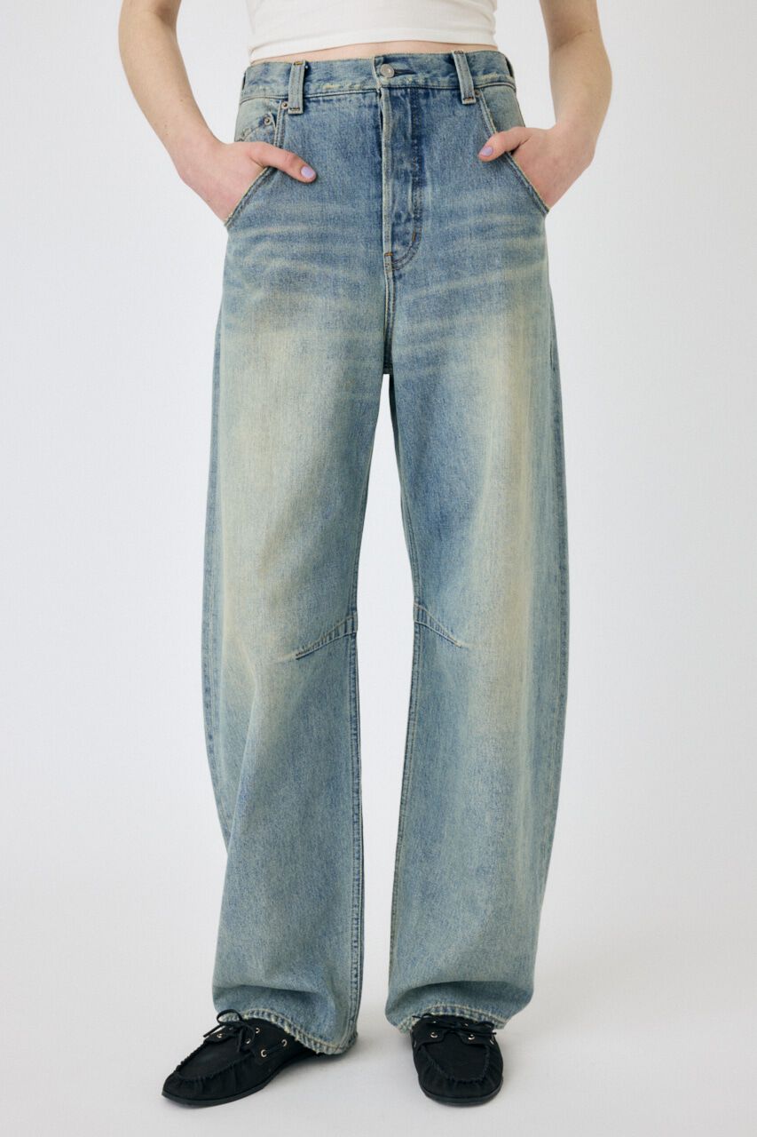 MOUSSY「DROP WAIST CURVE ストレート」|デニム|L/BLU1