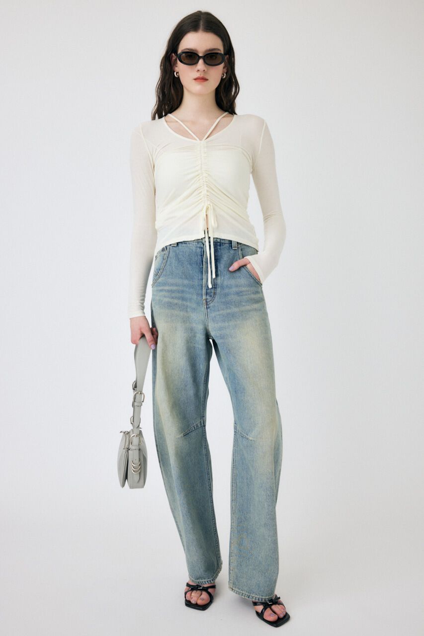 MOUSSY「DROP WAIST CURVE ストレート」|デニム|