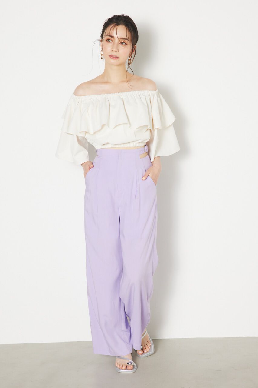 rienda「オフショルダークロップドTOP」|シャツ・ブラウス|