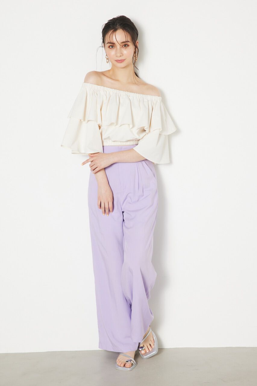 rienda「オフショルダークロップドTOP」|シャツ・ブラウス|