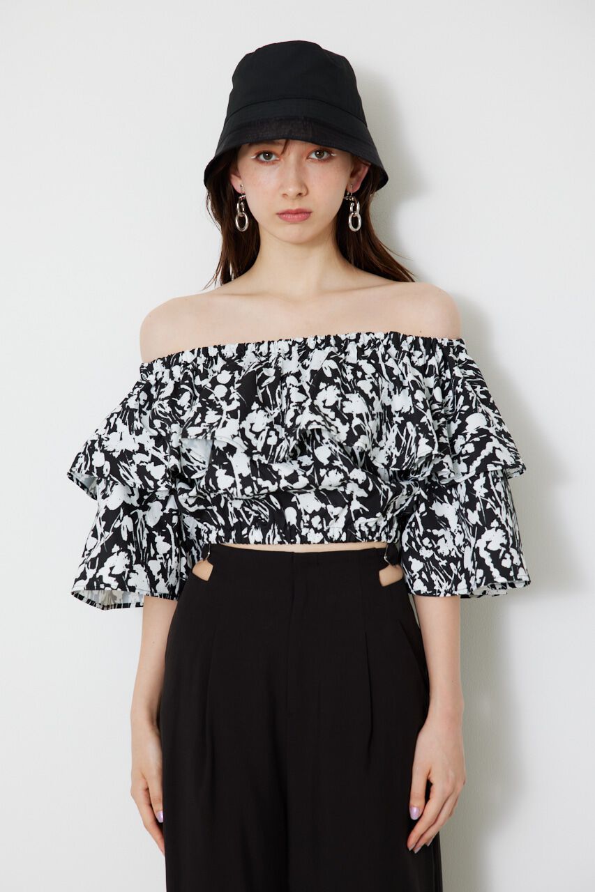 rienda「オフショルダークロップドTOP」|シャツ・ブラウス|