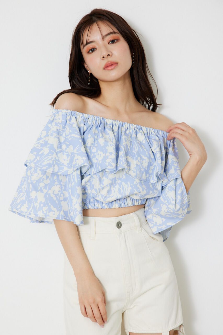 rienda「オフショルダークロップドTOP」|シャツ・ブラウス|