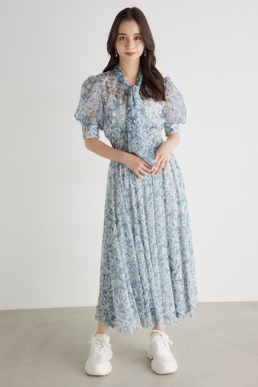 rienda「ネクタイチュールフレア OP」|ワンピース|