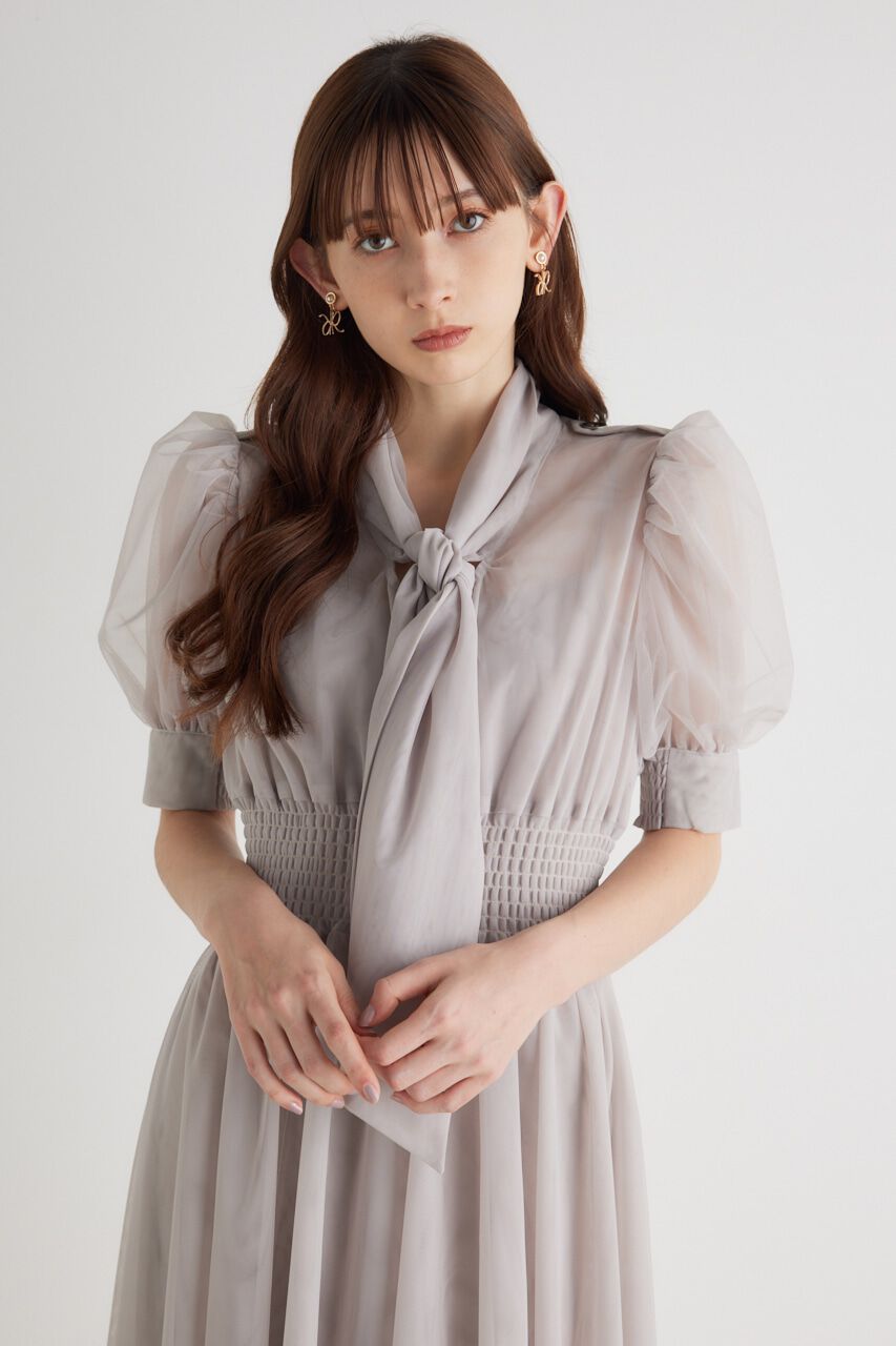 rienda「ネクタイチュールフレア OP」|ワンピース|